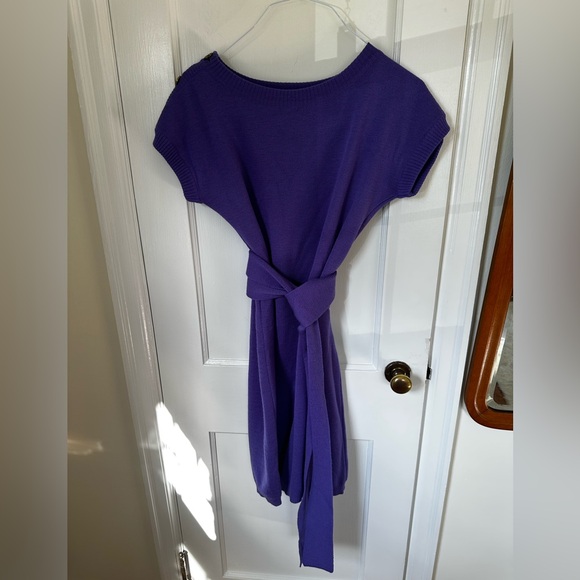 Saint Laurent Deep Purple Knit Dress - Picture 1 of 6